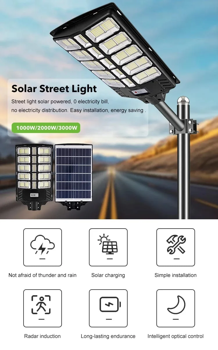 800W مصباح لاسلكي يعمل بالطاقة الشمسية